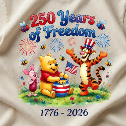 Comfort Colors Disney Pooh Liberty Bell Shirt, Let Freedom Ring 250 Years Tee, Patriotic T Shirt  Family Gift | KV85
