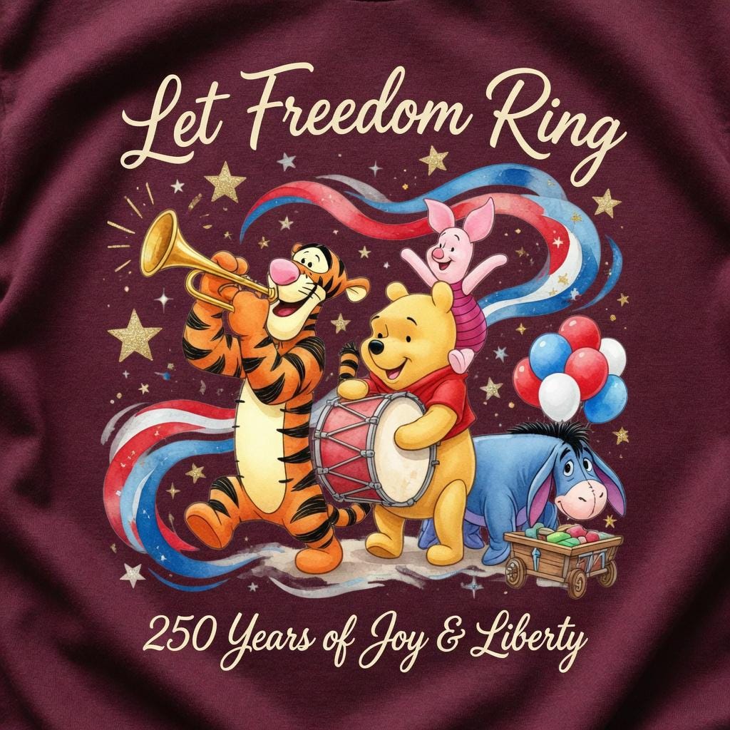 Comfort Colors Disney Pooh Liberty Bell Shirt, Let Freedom Ring 250 Years Tee, Patriotic T Shirt  Family Gift | KV85