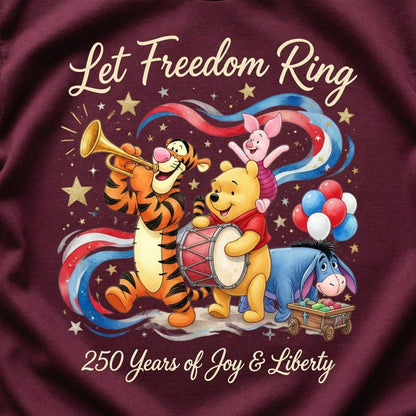 Comfort Colors Disney Pooh Liberty Bell Shirt, Let Freedom Ring 250 Years Tee, Patriotic T Shirt  Family Gift | KV85
