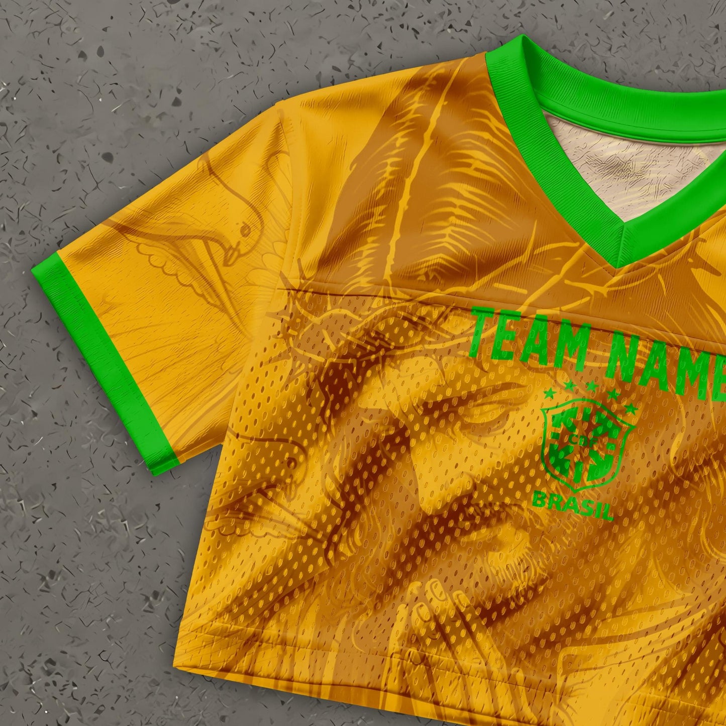 Custom Brazil Soccer Crop Top Jersey, Personalized Name Number Shirt, Football Fan Crop Tee, Bachelorette Party & Festival Outfit | MW83