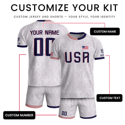 Custom USA Soccer Jersey For Men Women & Kids, Personalized American Soccer Jersey, Americana Game Day Outfit, USA Soccer Jersey Team | HB77