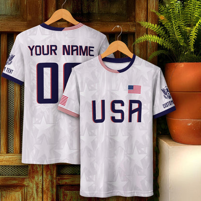 Custom USA Soccer Jersey For Men Women & Kids, Personalized American Soccer Jersey, Americana Game Day Outfit, USA Soccer Jersey Team | HB77