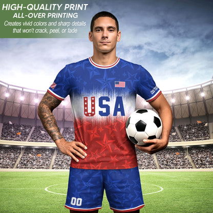 Custom USA Soccer Jersey For Men Women & Kids, Personalized American Soccer Jersey, Americana Game Day Outfit, USA Soccer Jersey Team | ER43