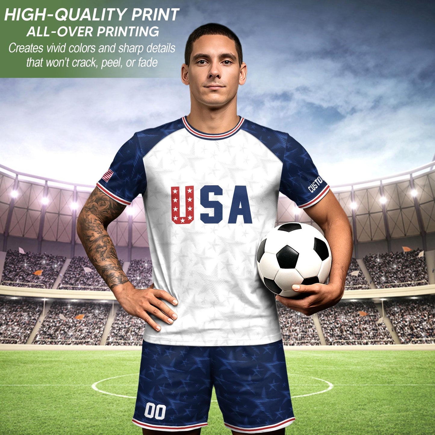 Custom USA Soccer Jersey For Men Women & Kids, Personalized American Soccer Jersey, Americana Game Day Outfit, USA Soccer Jersey Team | OP80