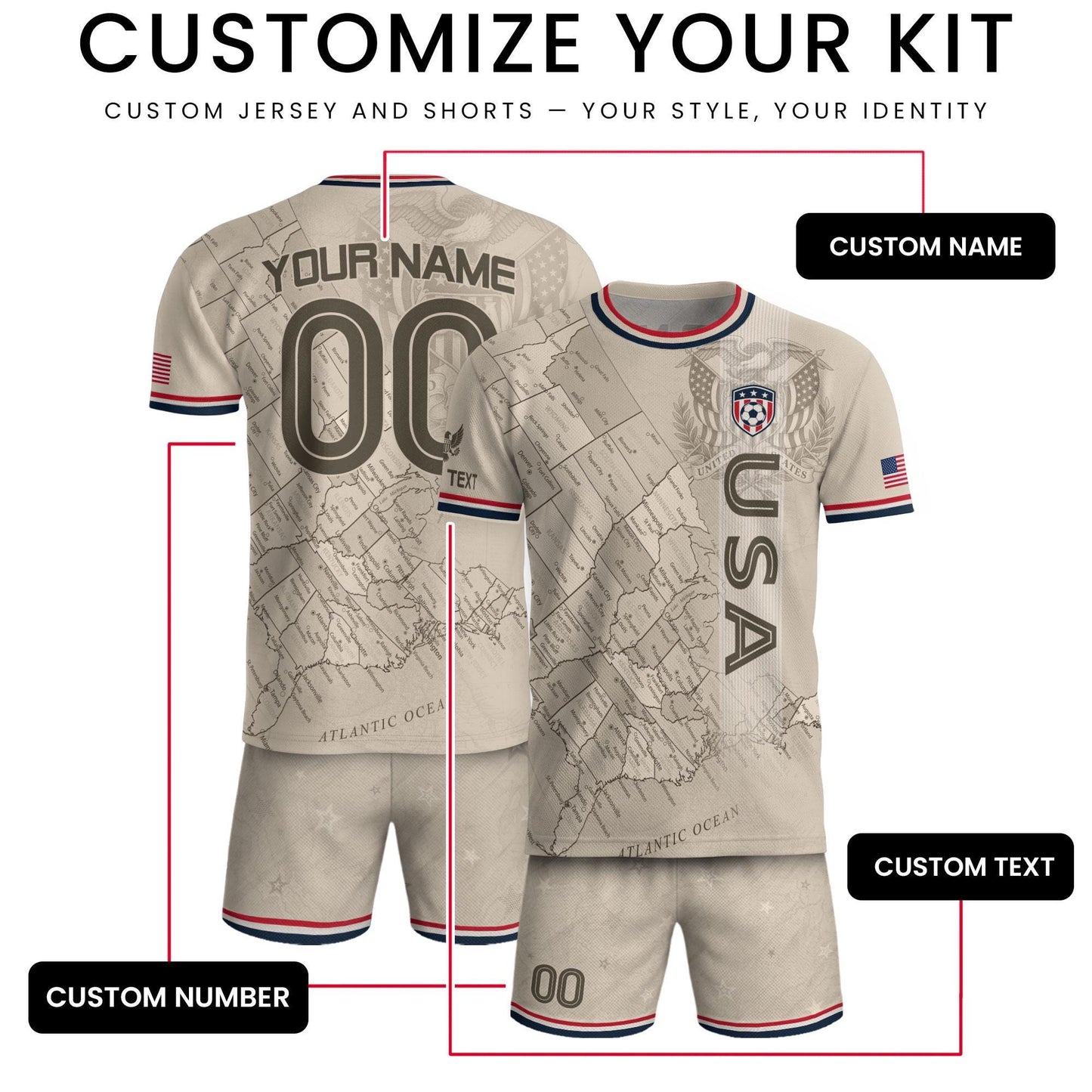 Custom USA Soccer Jersey For Men Women & Kids, Personalized American Soccer Jersey, Americana Game Day Outfit, USA Soccer Jersey Team | BM80