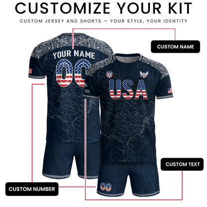 Custom USA Soccer Jersey For Men Women & Kids, Personalized American Soccer Jersey, Americana Game Day Outfit, USA Soccer Jersey Team | LK67