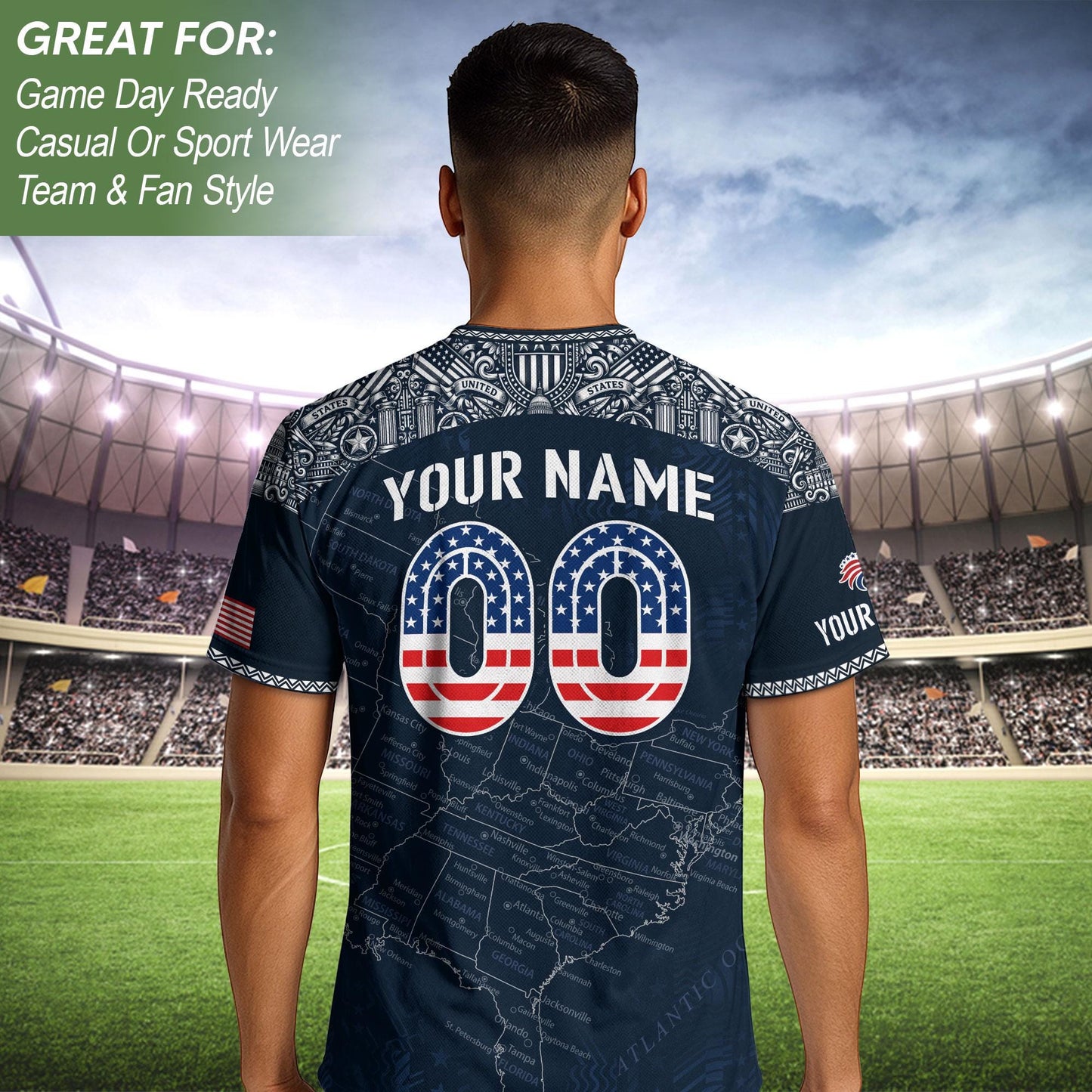 Custom USA Soccer Jersey For Men Women & Kids, Personalized American Soccer Jersey, Americana Game Day Outfit, USA Soccer Jersey Team | LK67