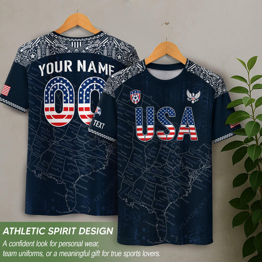 Custom USA Soccer Jersey For Men Women & Kids, Personalized American Soccer Jersey, Americana Game Day Outfit, USA Soccer Jersey Team | LK67