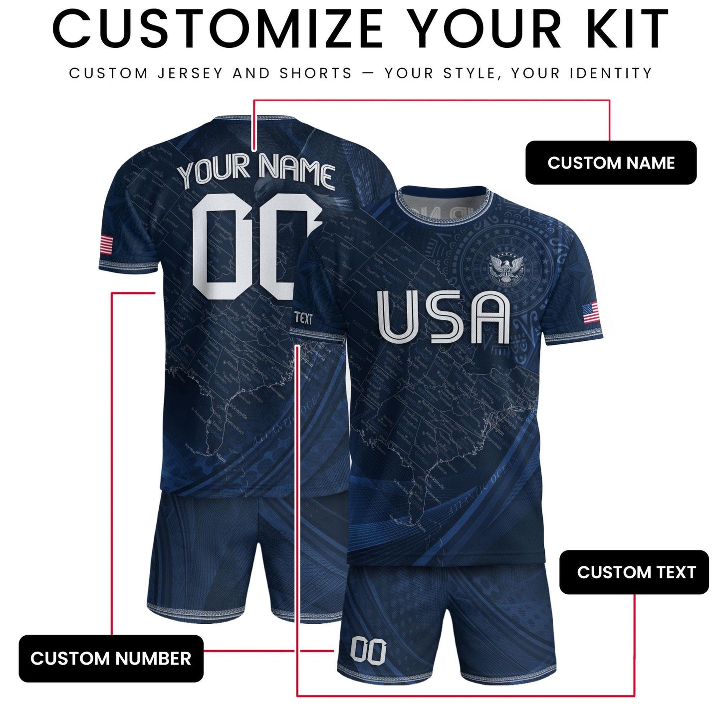 Custom USA Soccer Jersey For Men Women & Kids, Personalized American Soccer Jersey, Americana Game Day Outfit, USA Soccer Jersey Team | UE36