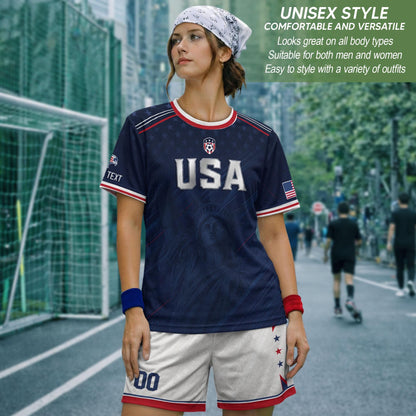 Custom USA Soccer Jersey For Men Women & Kids, Personalized American Soccer Jersey, Americana Game Day Outfit, USA Soccer Jersey Team | ZM64