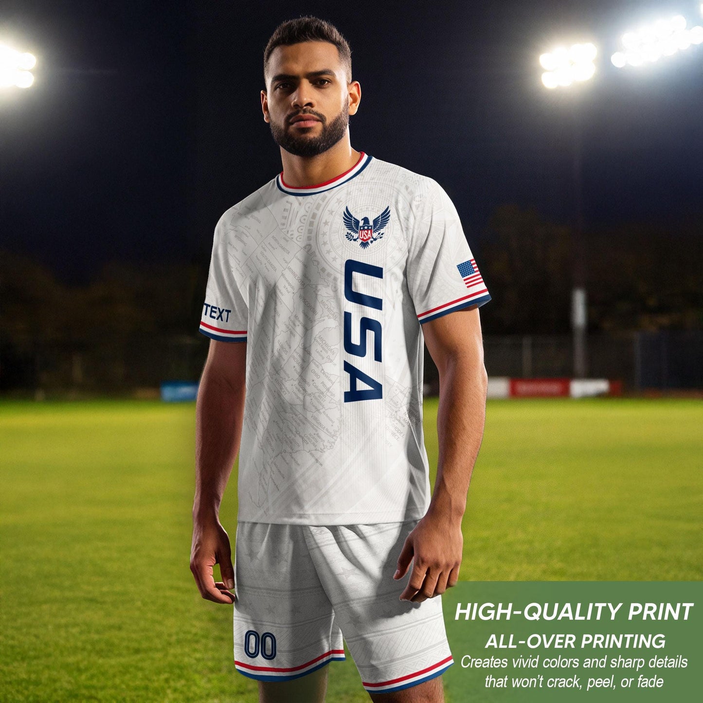 Custom USA Soccer Jersey For Men Women & Kids, Personalized American Soccer Jersey, Americana Game Day Outfit, USA Soccer Jersey Team | LX27