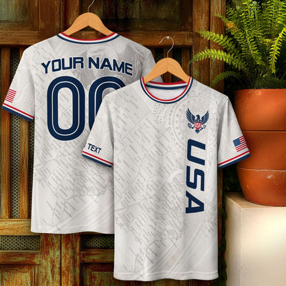 Custom USA Soccer Jersey For Men Women & Kids, Personalized American Soccer Jersey, Americana Game Day Outfit, USA Soccer Jersey Team | LX27