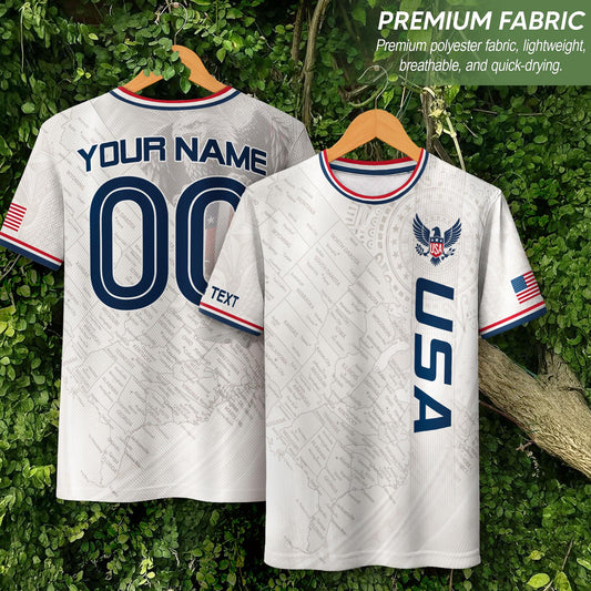 Custom USA Soccer Jersey For Men Women & Kids, Personalized American Soccer Jersey, Americana Game Day Outfit, USA Soccer Jersey Team | LX27