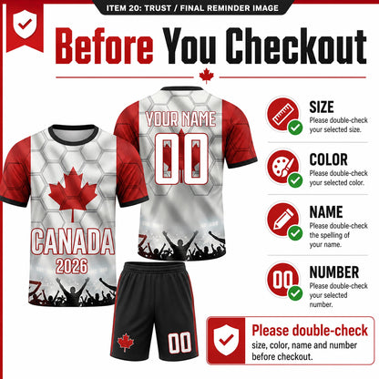 Custom Canada Soccer Jersey 2026 World Cup, Personalized Name Number Shirt, Unisex Fan Apparel Gift | ZA89