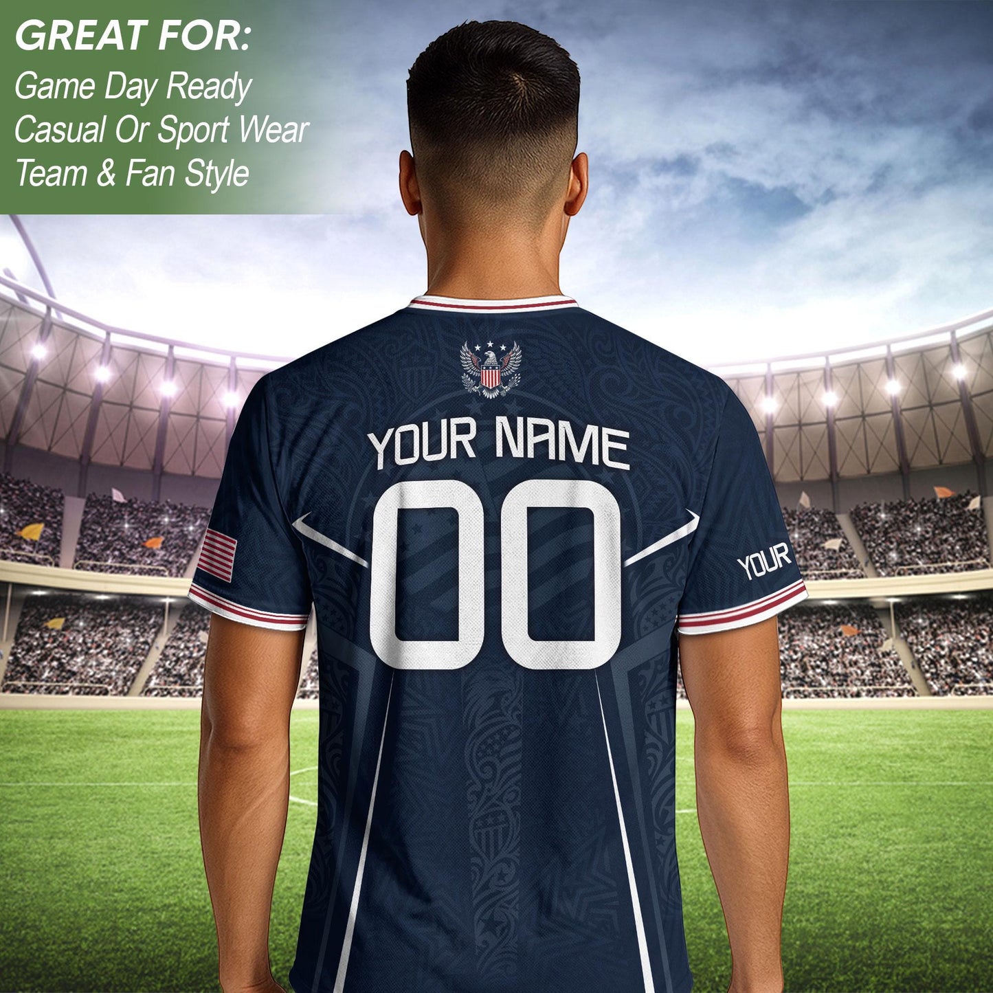 Custom USA Soccer Jersey For Men Women & Kids, Personalized American Soccer Jersey, Americana Game Day Outfit, USA Soccer Jersey Team | DO92