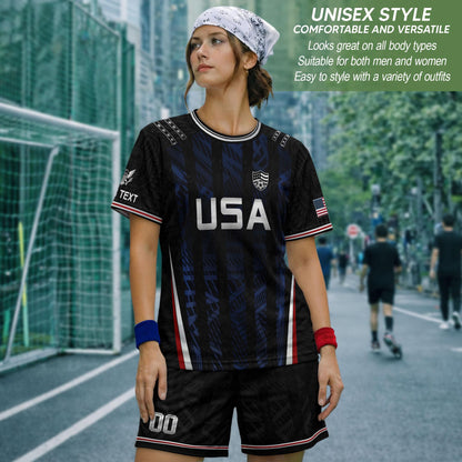 Custom USA Soccer Jersey For Men Women & Kids, Personalized American Soccer Jersey, Americana Game Day Outfit, USA Soccer Jersey Team | VY29