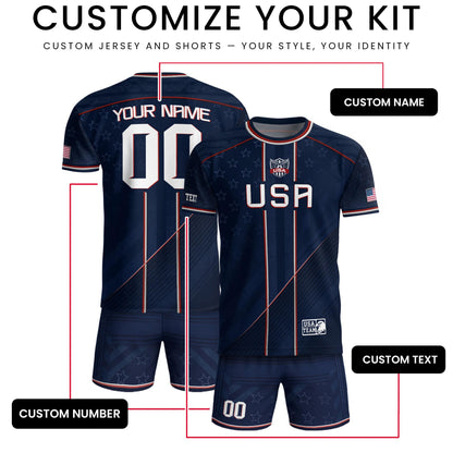 Custom USA Soccer Jersey For Men Women & Kids, Personalized American Soccer Jersey, Americana Game Day Outfit, USA Soccer Jersey Team | TT17