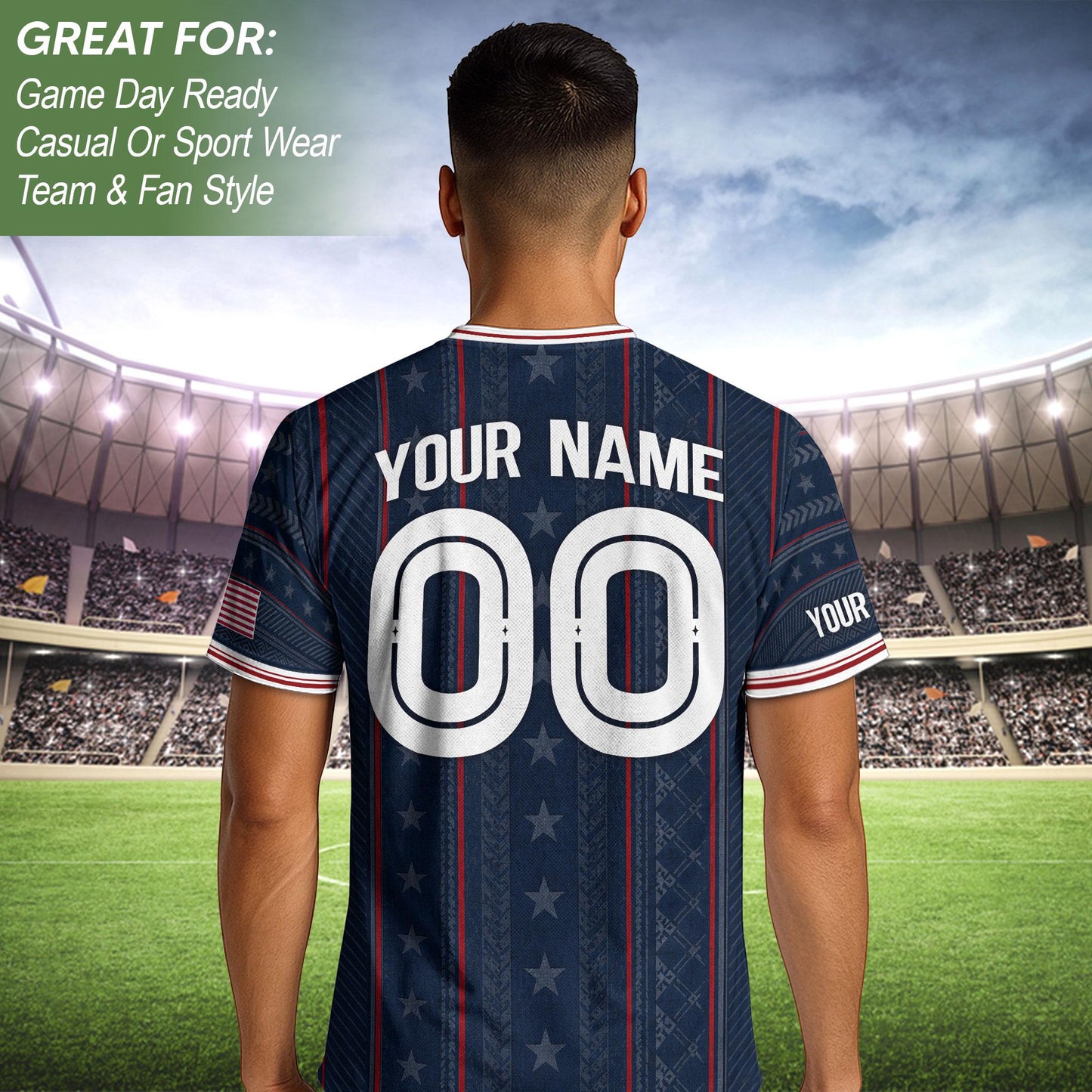 Custom USA Soccer Jersey For Men Women & Kids, Personalized American Soccer Jersey, Americana Game Day Outfit, USA Soccer Jersey Team | JK87