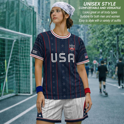 Custom USA Soccer Jersey For Men Women & Kids, Personalized American Soccer Jersey, Americana Game Day Outfit, USA Soccer Jersey Team | JK87