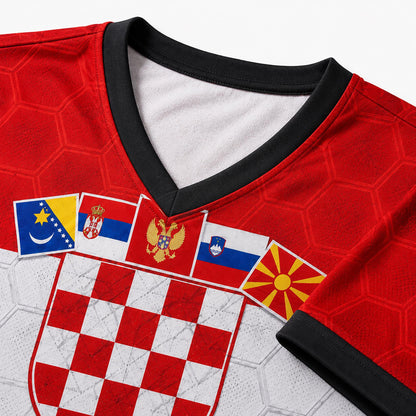 Custom Croatia Crop Top Soccer Jersey 2026, Personalized Name Number World Cup Shirt for Women, Game Day Fan Gift | YT44