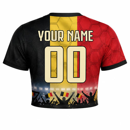 Custom Belgium Crop Top Soccer Jersey 2026, Personalized Name Number World Cup Shirt for Women, Game Day Fan Gift | VP68