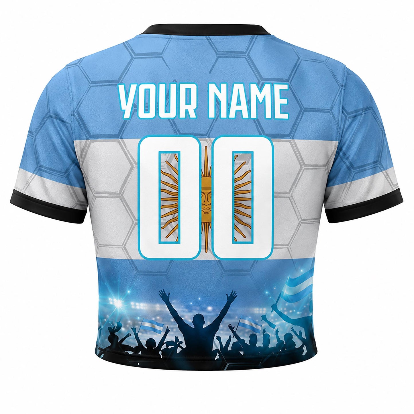 Custom Argentina Crop Top Soccer Jersey 2026, Personalized Name Number World Cup Shirt for Women, Game Day Fan Gift | BW15