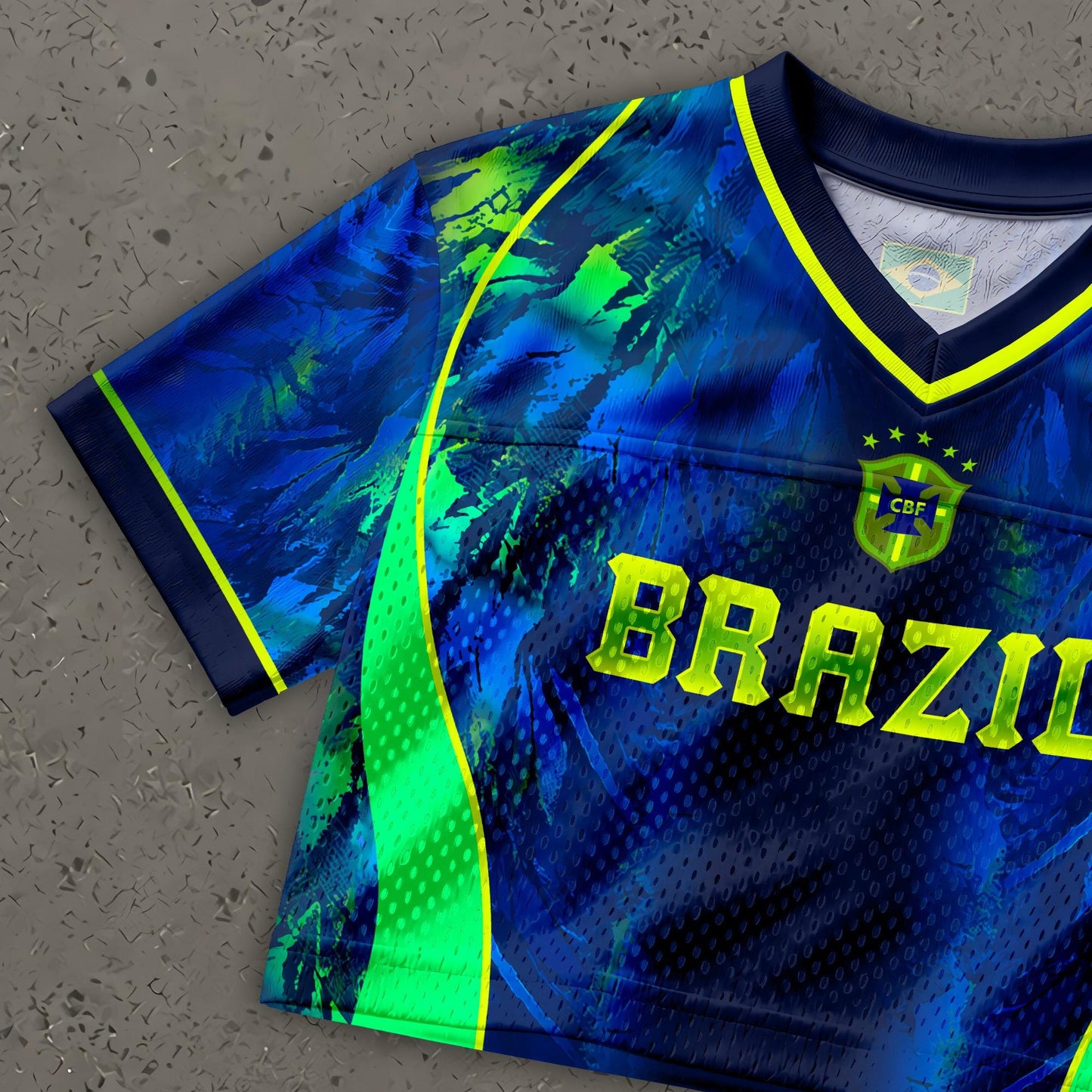 Custom Brazil Soccer Crop Top Jersey, Personalized Name Number Shirt, Football Fan Crop Tee, Bachelorette Party & Festival Outfit | UJ96