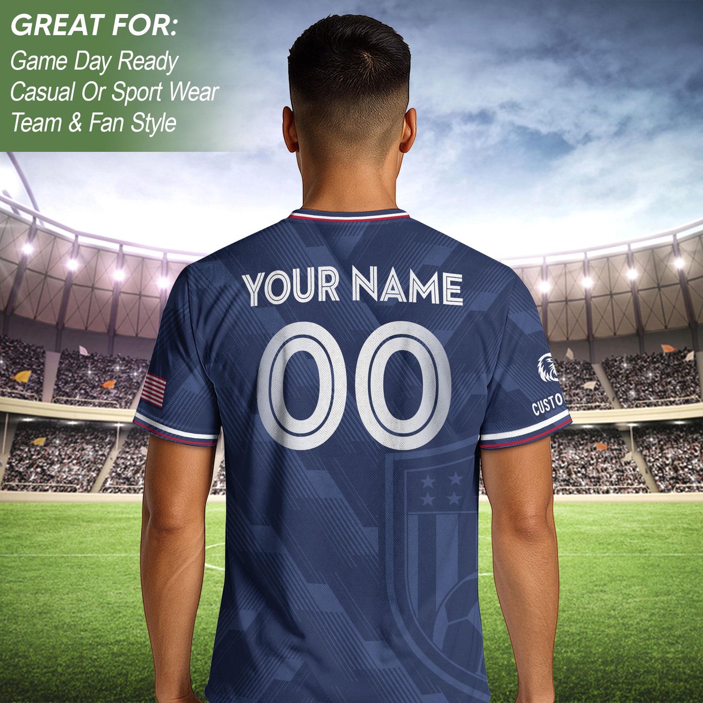 Custom USA Soccer Jersey For Men Women & Kids, Personalized American Soccer Jersey, Americana Game Day Outfit, USA Soccer Jersey Team | ZI68