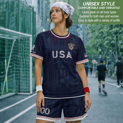 Custom USA Soccer Jersey For Men Women & Kids, Personalized American Soccer Jersey, Americana Game Day Outfit, USA Soccer Jersey Team | LW39
