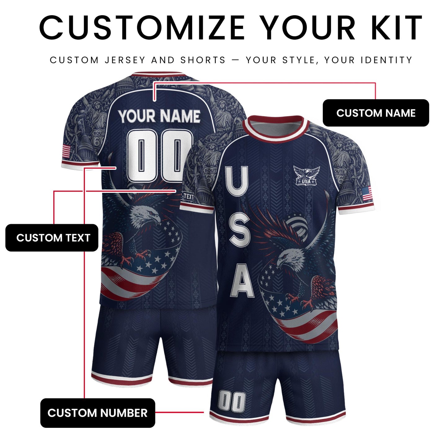 Custom USA Soccer Jersey For Men Women & Kids, Personalized American Soccer Jersey, Americana Game Day Outfit, USA Soccer Jersey Team | AE40