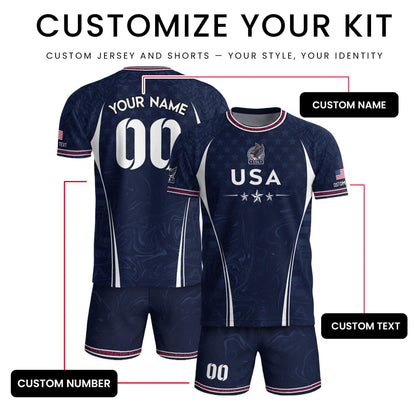 Custom USA Soccer Jersey For Men Women & Kids, Personalized American Soccer Jersey, Americana Game Day Outfit, USA Soccer Jersey Team | WY38