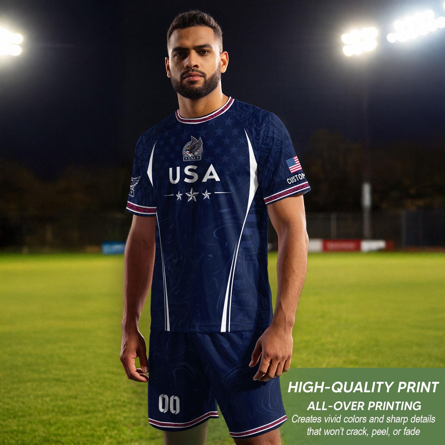 Custom USA Soccer Jersey For Men Women & Kids, Personalized American Soccer Jersey, Americana Game Day Outfit, USA Soccer Jersey Team | WY38