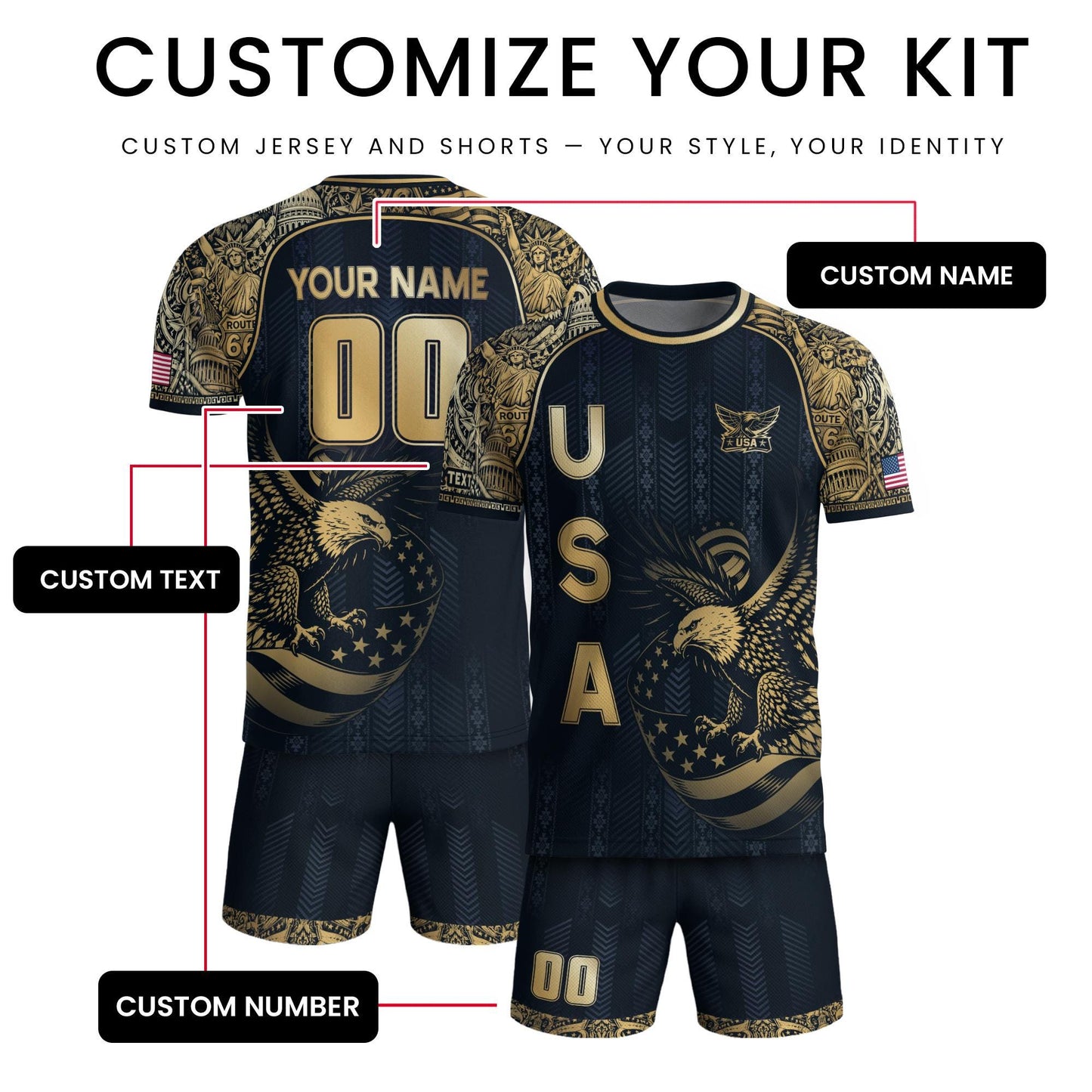 Custom USA Soccer Jersey For Men Women & Kids, Personalized American Soccer Jersey, Americana Game Day Outfit, USA Soccer Jersey Team | RZ35