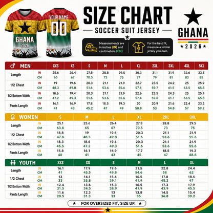 Custom Ghana Soccer Jersey 2026 World Cup, Personalized Name Number Shirt, Unisex Fan Apparel Gift | QF31