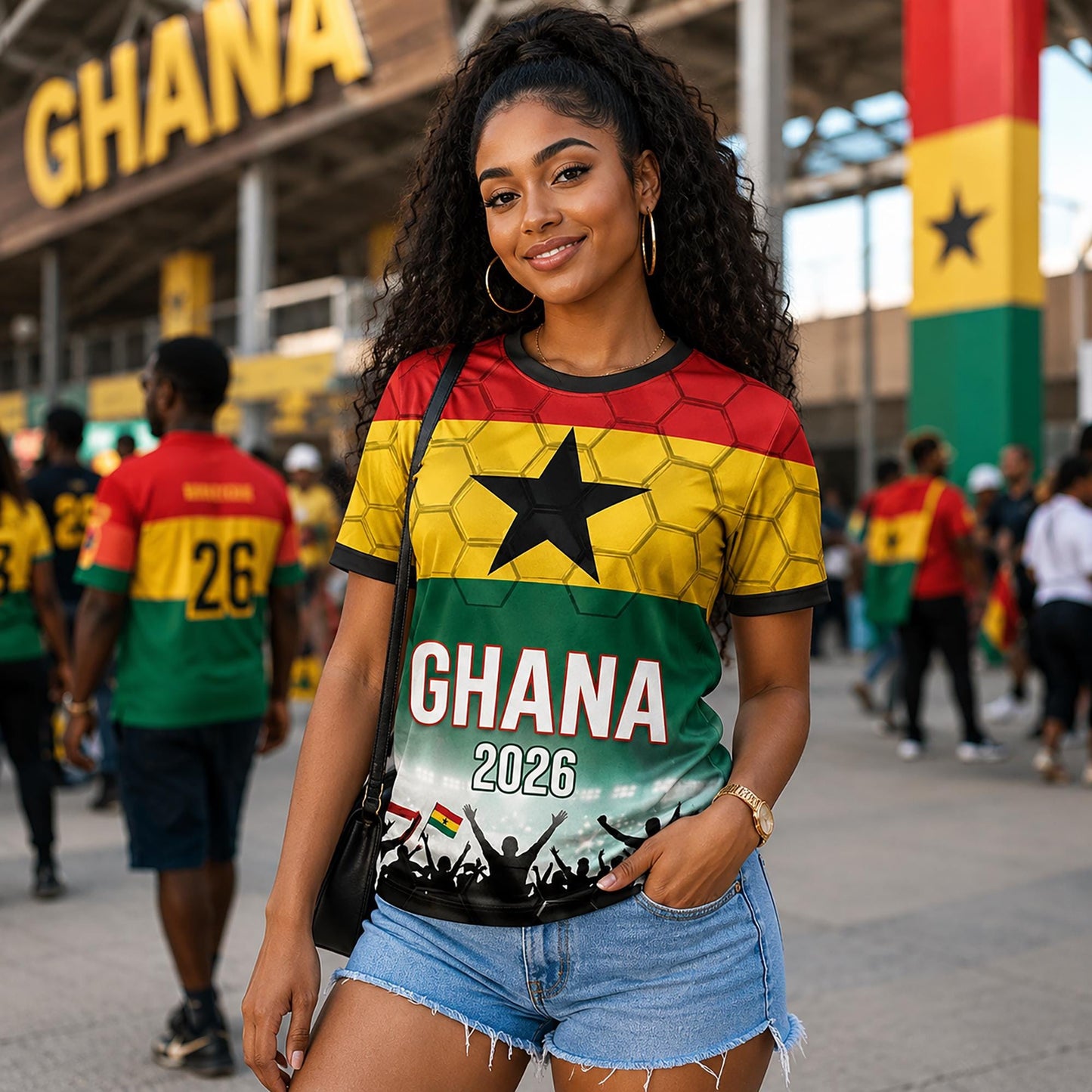 Custom Ghana Soccer Jersey 2026 World Cup, Personalized Name Number Shirt, Unisex Fan Apparel Gift | QF31