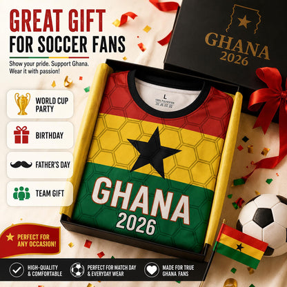 Custom Ghana Soccer Jersey 2026 World Cup, Personalized Name Number Shirt, Unisex Fan Apparel Gift | QF31