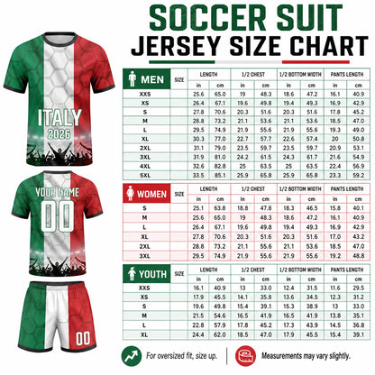 Custom Italy Soccer Jersey 2026 World Cup, Personalized Name Number Shirt, Unisex Fan Apparel Gift | HM97