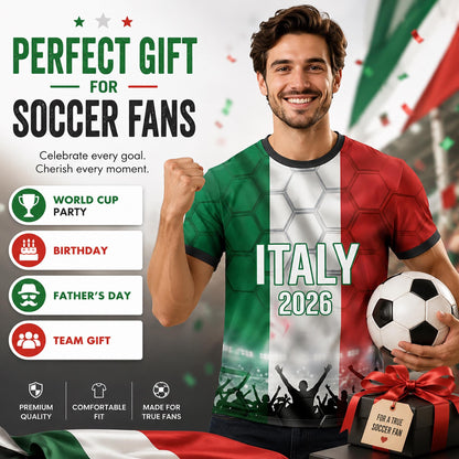 Custom Italy Soccer Jersey 2026 World Cup, Personalized Name Number Shirt, Unisex Fan Apparel Gift | HM97