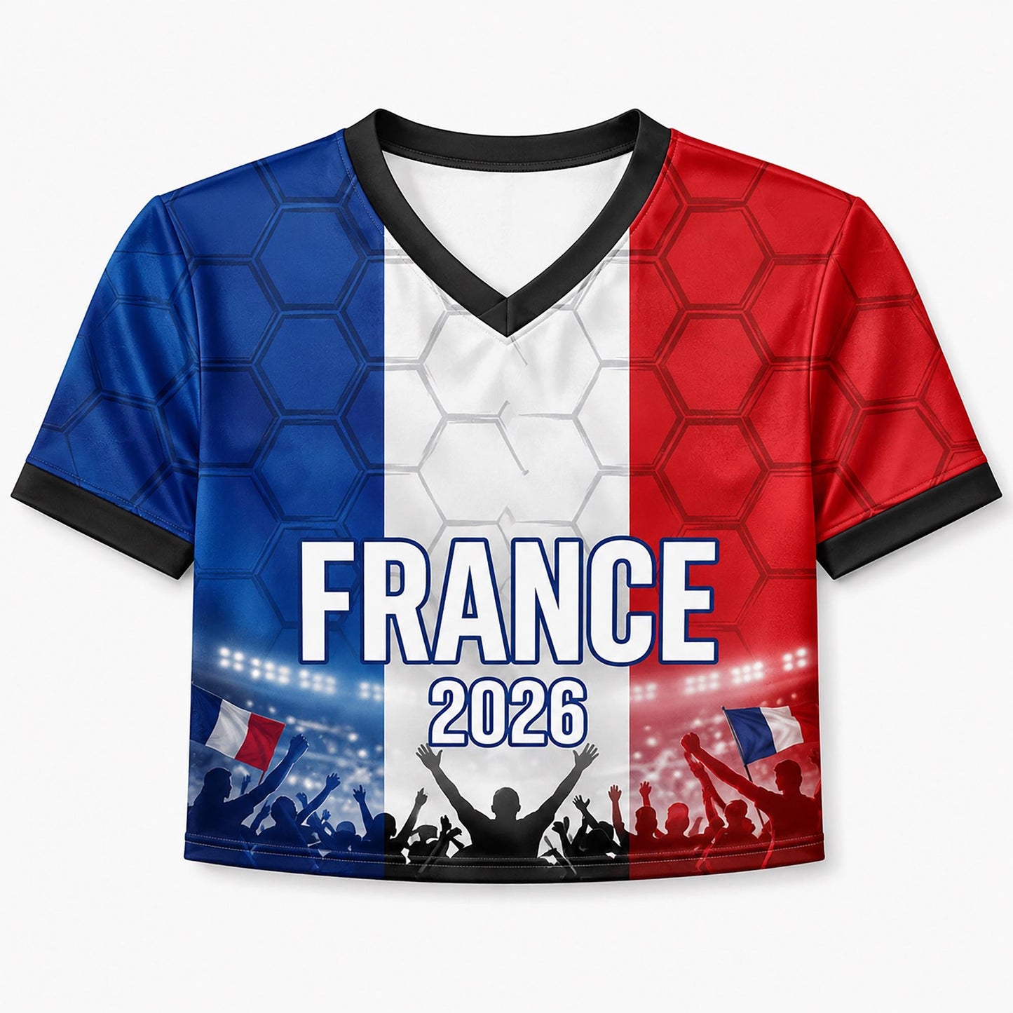 Custom France Crop Top Soccer Jersey 2026, Personalized Name Number World Cup Shirt for Women, Game Day Fan Gift | XT54