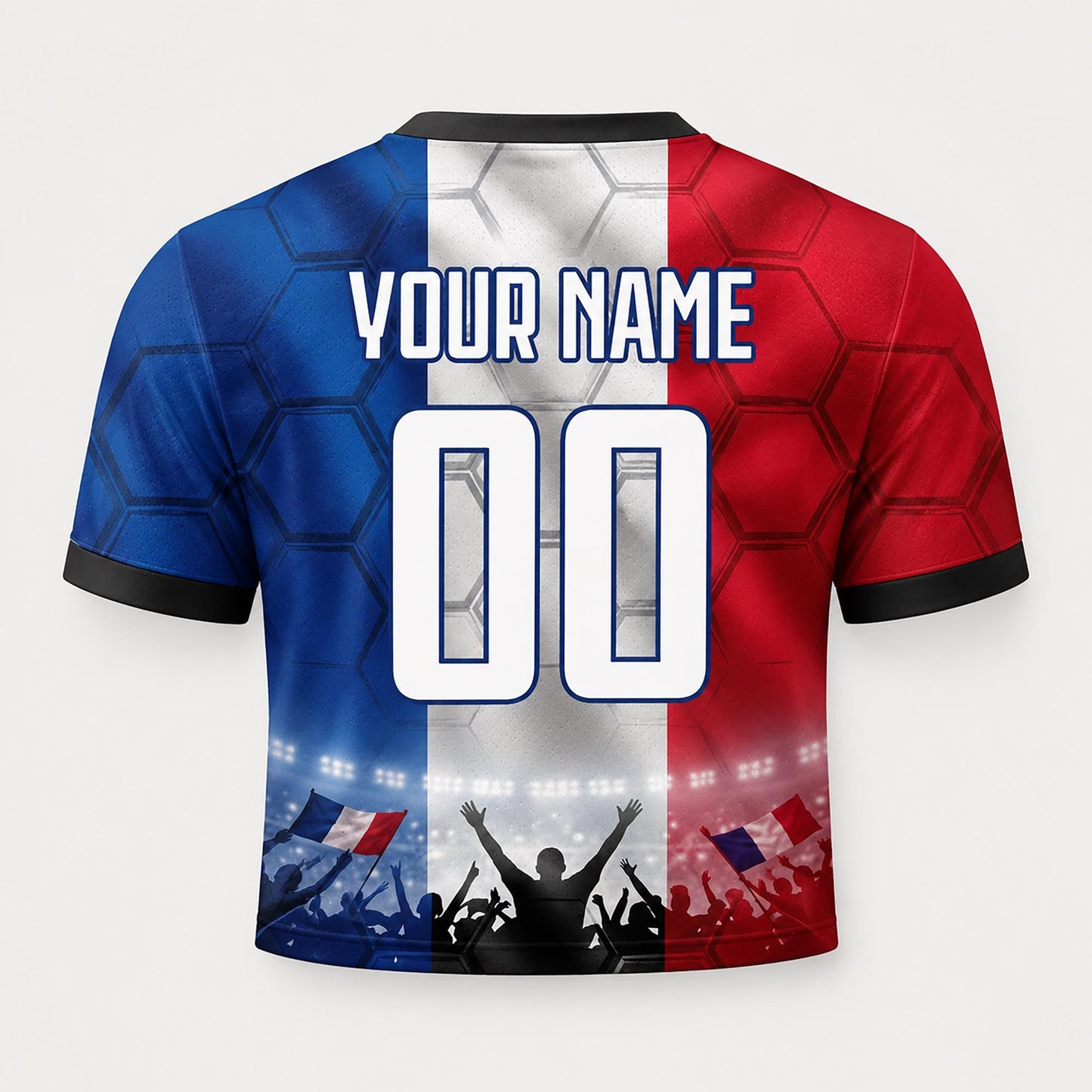 Custom France Crop Top Soccer Jersey 2026, Personalized Name Number World Cup Shirt for Women, Game Day Fan Gift | XT54