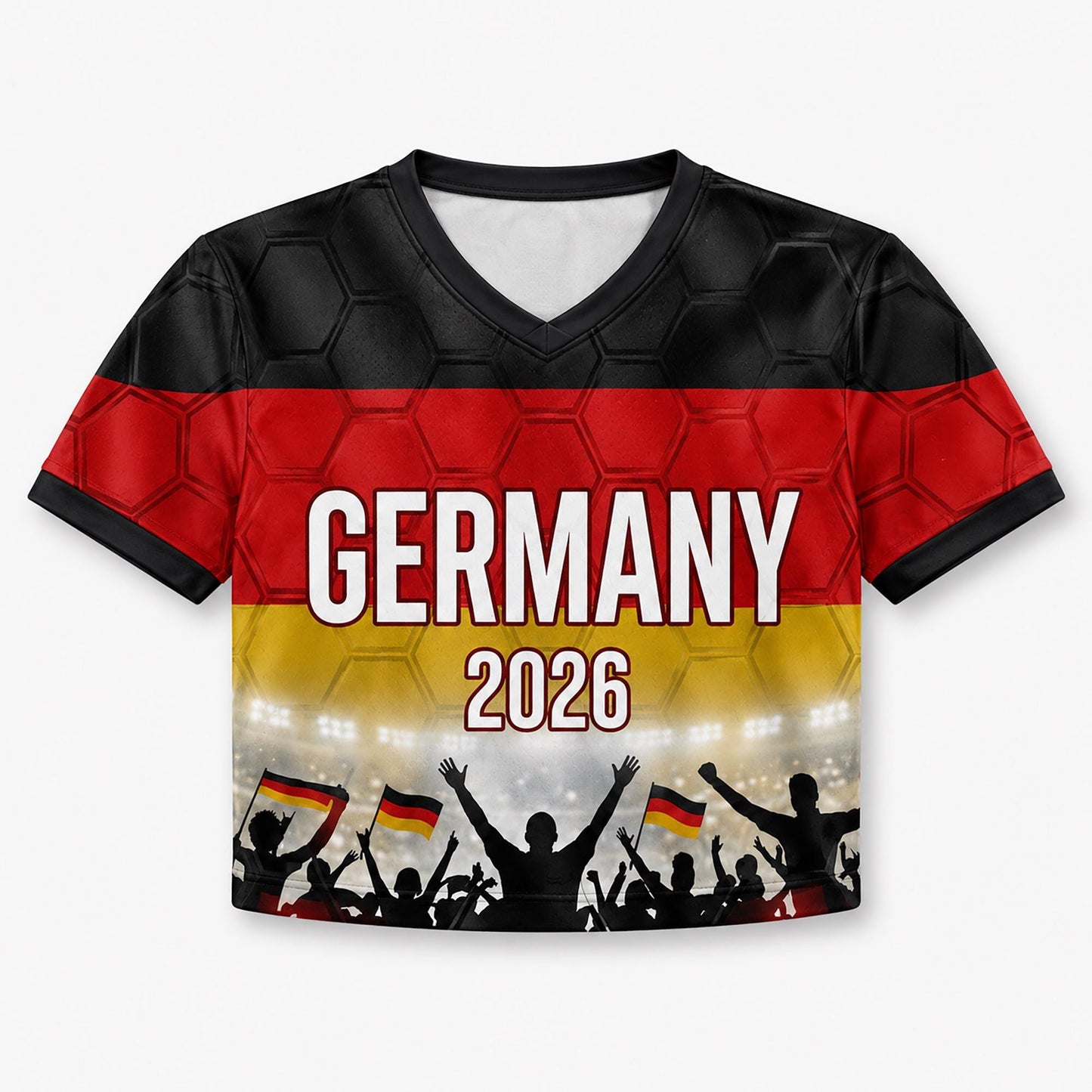 Custom Germany Crop Top Soccer Jersey 2026, Personalized Name Number World Cup Shirt for Women, Game Day Fan Gift | EU98