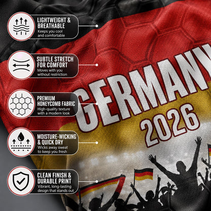 Custom Germany Crop Top Soccer Jersey 2026, Personalized Name Number World Cup Shirt for Women, Game Day Fan Gift | EU98