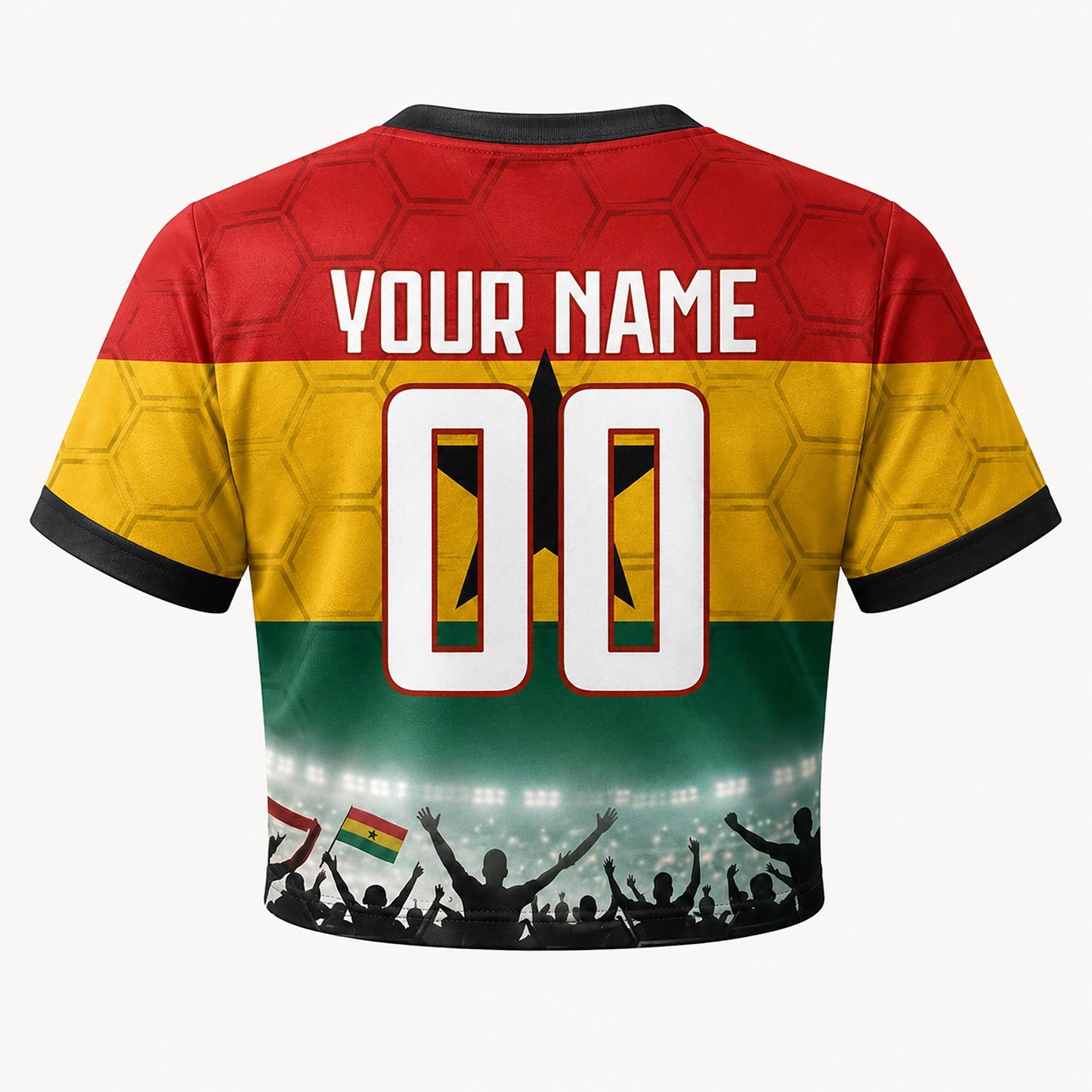 Custom Ghana Crop Top Soccer Jersey 2026, Personalized Name Number World Cup Shirt for Women, Game Day Fan Gift | MI69