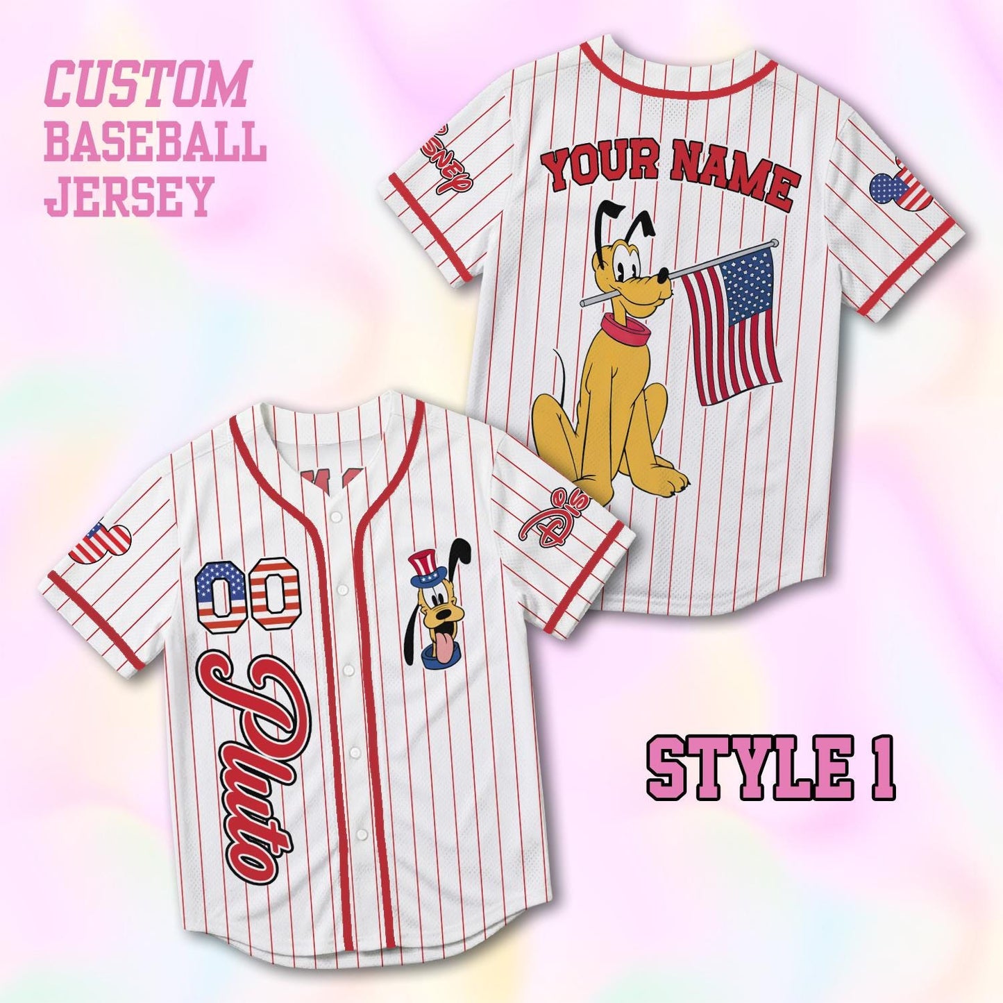 Custom Pluto Baseball Jersey, USA 250th Anniversary Shirt, Personalized 1776-2026 Family Vacation Gift | QE64