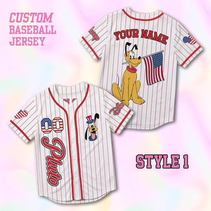 Custom Pluto Baseball Jersey, USA 250th Anniversary Shirt, Personalized 1776-2026 Family Vacation Gift | QE64