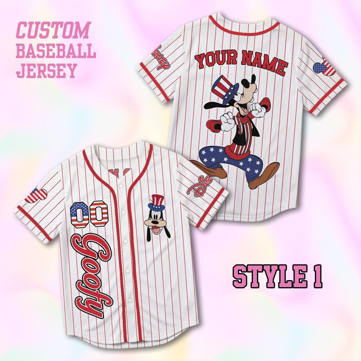 Custom Goofy Baseball Jersey, USA 250th Anniversary Shirt, Personalized 1776-2026 Family Vacation Gift | QV40