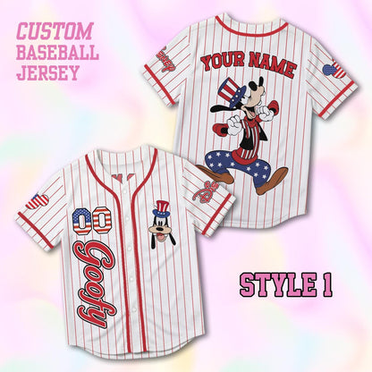 Custom Goofy Baseball Jersey, USA 250th Anniversary Shirt, Personalized 1776-2026 Family Vacation Gift | QV40