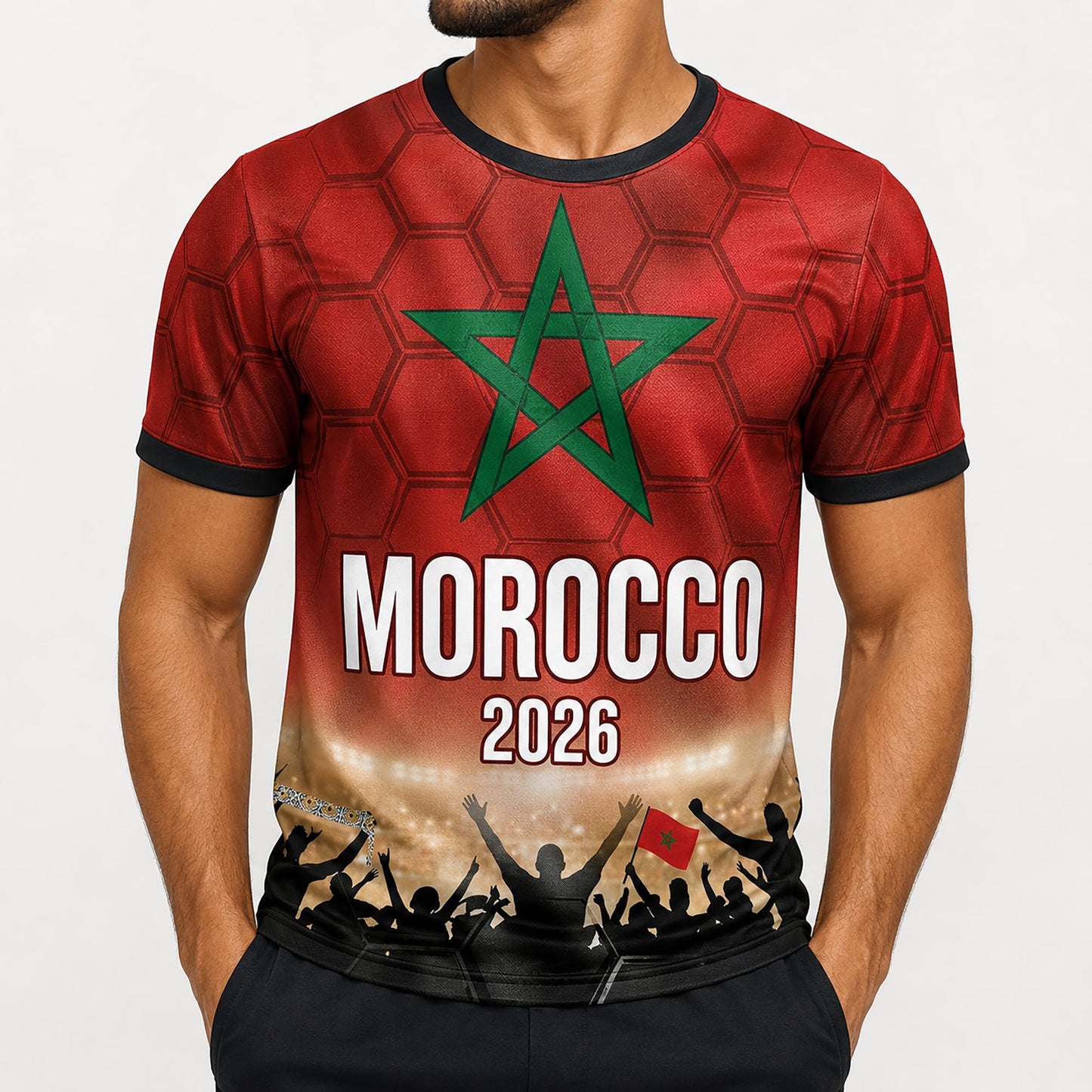Custom Morocco Soccer Jersey 2026 World Cup, Personalized Name Number Shirt, Unisex Fan Apparel Gift | CD90