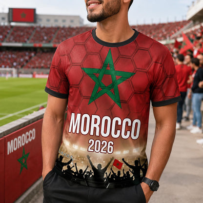 Custom Morocco Soccer Jersey 2026 World Cup, Personalized Name Number Shirt, Unisex Fan Apparel Gift | CD90