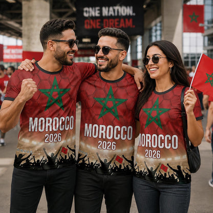 Custom Morocco Soccer Jersey 2026 World Cup, Personalized Name Number Shirt, Unisex Fan Apparel Gift | CD90